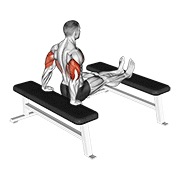Dips pentru triceps (piciorul pe bancă)